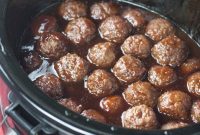 Slow Cooker Sweet and Sticky Grape Jelly BBQ Meatballs