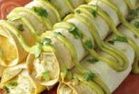 Zesty Creamy Salsa Verde Slow Cooker Chicken Taquitos