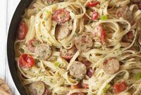 Skillet Sausage and Pepper Fettuccine