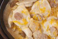 Hearty Slow Cooker Sausage & Pierogi Casserole