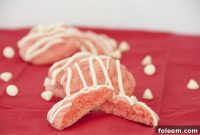 White Chocolate Kissed Strawberry Cookies