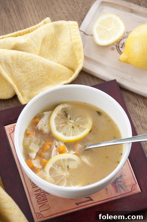 Healthy Lemon Chicken Quinoa Soup recipe, easy to make for any season.