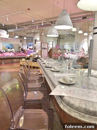 Eataly Italian Restaurant Pasta in Chicago, Illinois, showcasing fresh, artisanal pasta.
