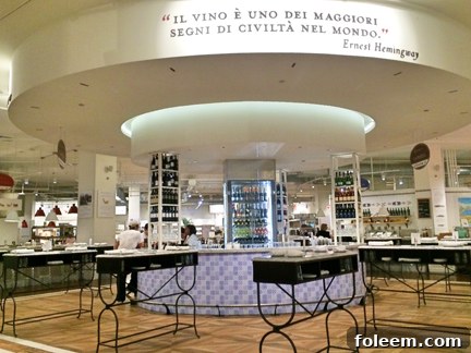 Eataly Italian Restaurant in Chicago, a vibrant marketplace for Italian food lovers.