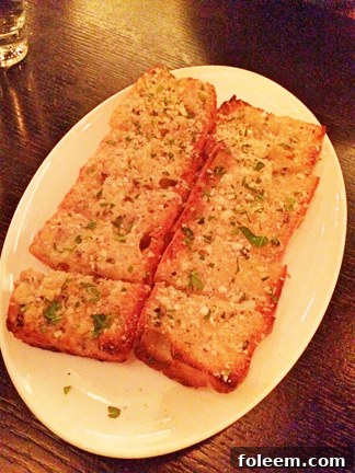 Truffle garlic bread at Avec restaurant in Chicago, Illinois, an exquisite side dish.