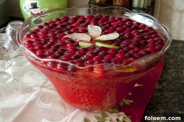 Christmas Red Cranberry Punch recipe is an icy punch perfect for any holiday party.