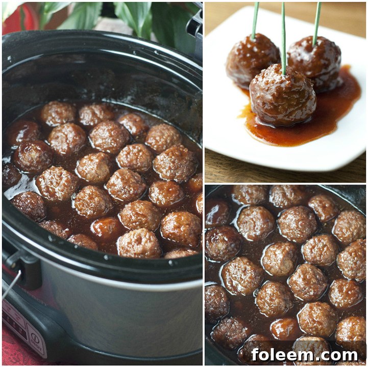 Crock Pot Grape Jelly BBQ Party Meatballs make the perfect appetizer for New Year's Eve.
