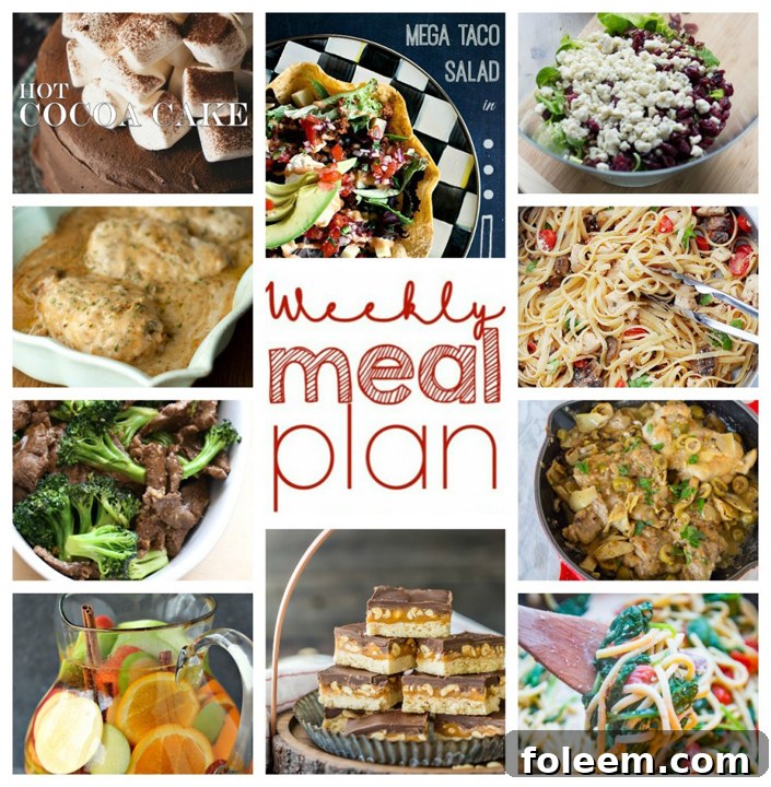 Weekly Meal Plan January 24 - 30 to help you plan for dinner, sides, desserts and more for January! Discover main courses, delicious sides, and sweet desserts from 10 amazing food bloggers.