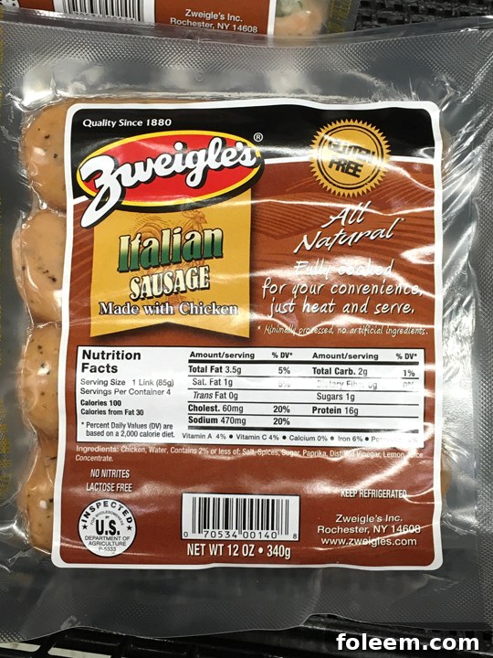 Zweigle's Italian Chicken Sausage Photo
