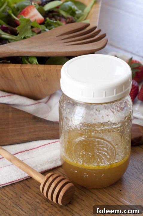 Homemade Honey Lime Vinaigrette salad dressing recipe, easy to make and perfect for any summer salad.