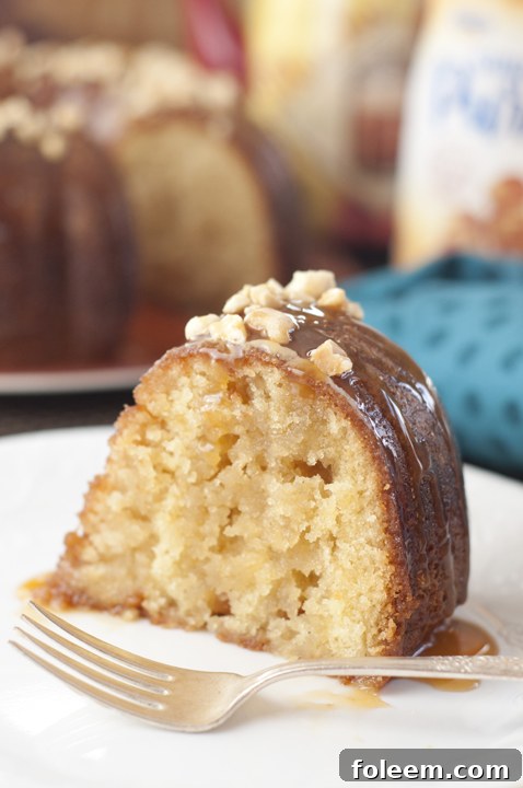 Moist and rich Salted Caramel Kentucky Butter Cake with a sweet and salty glaze, perfect for any special occasion or a comforting treat.