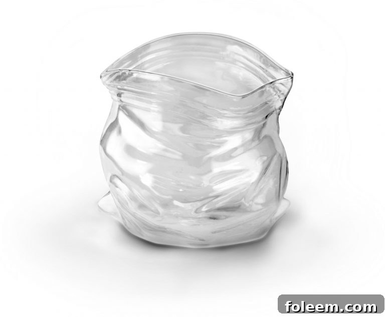 Hand Blown Glass Snack or Candy Unzipped Bag, a unique and artistic home decor item.