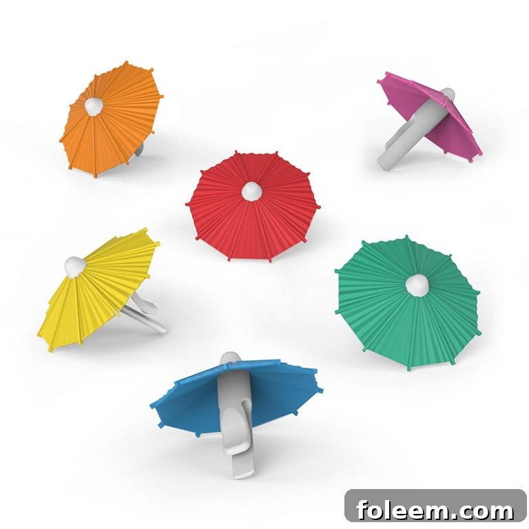 Little Umbrella Clip-On Drink Markers, ideal for party hosts and a fun stocking stuffer.