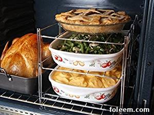 3 Tier Collapsible Oven Cooking Rack, an essential kitchen gadget for maximizing oven space.