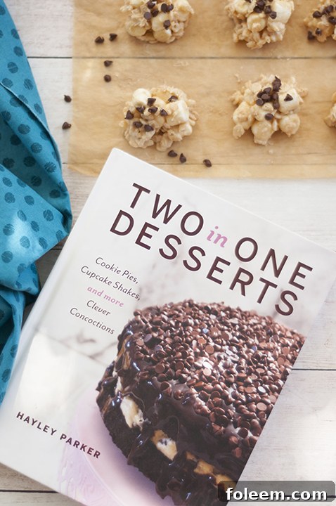 The 'Two in One Desserts' cookbook by Hayley Parker of The Domestic Rebel, showcasing its appealing cover.