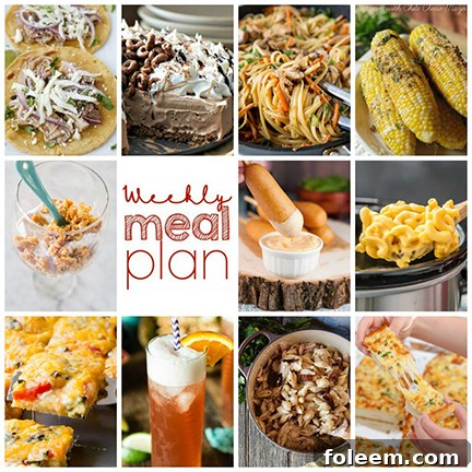 Weekly Meal Plan {Week 107} - 10 great bloggers bringing you a full week of fun warm-weather recipes including dinner, sides dishes, and desserts!
