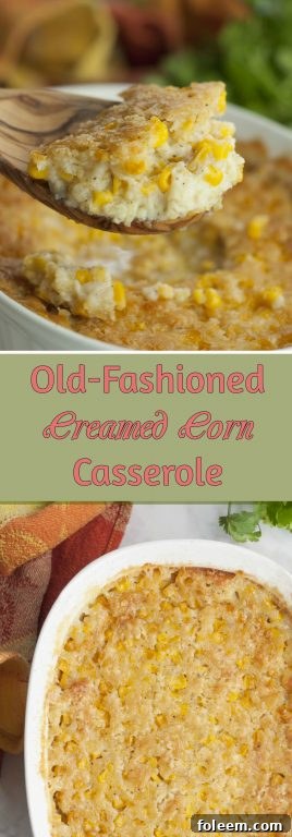 This Easy Old-Fashioned Creamed Corn Casserole recipe is a comforting and popular side dish, perfect for any holiday feast, making it a family favorite.