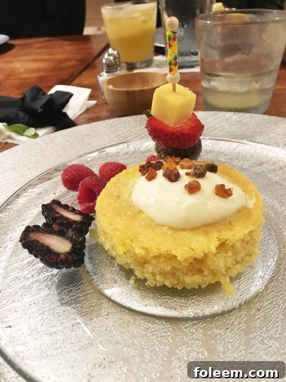 A creative corn-infused dessert, showcasing the versatility of Iowa Corn, served at the Iowa Distilling Company.