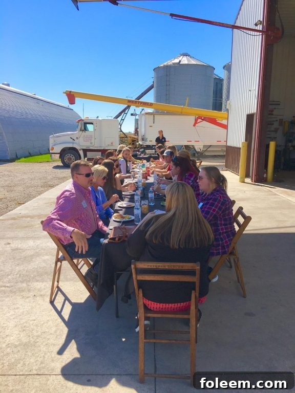 A delicious farm-to-table lunch enjoyed outdoors at Blair Farm in Dayton, Iowa.