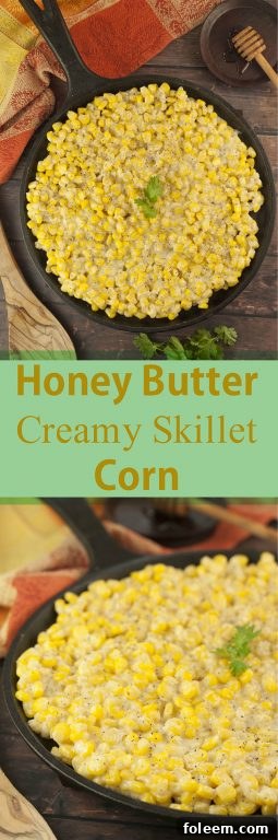 A small bowl of Honey Butter Creamy Skillet Corn, highlighting its vibrant color and creamy texture