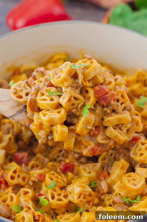 Easy One Pot Chili Mac and Cheese combines two of my favorite foods: mac 'n cheese and chili. You get the best of both worlds with this hearty dinner with gooey cheese that takes less than a half hour to make!