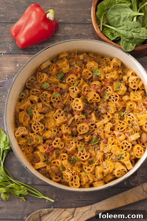 Easy One Pot Chili Mac and Cheese combines two favorite childhood foods: mac 'n cheese and chili. You get the best of both worlds with this hearty dinner with gooey cheese that takes under 30 minutes to throw together!
