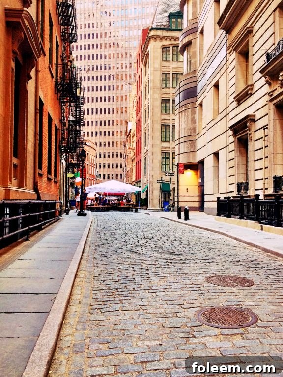 Stone Street, Financial District, New York City, known for its historic charm and outdoor dining.