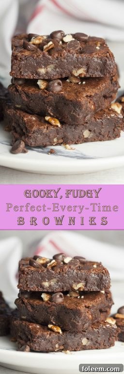 A beautifully plated Perfect-Every-Time Brownie, showcasing its dense, dark chocolate interior, ready to be enjoyed.