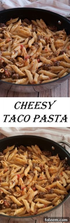 Quick Cheesy Taco Pasta is an easy ground beef dinner idea with ingredients you most likely already have in your kitchen! This recipe is my go-to meal when I don't know what else to make!