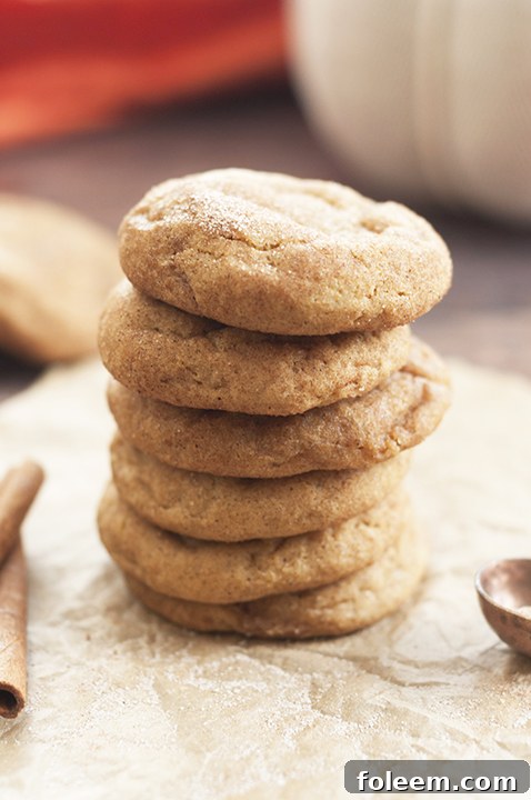 A plate of freshly baked Pumpkin Snickerdoodles ready to be enjoyed as a fall dessert.