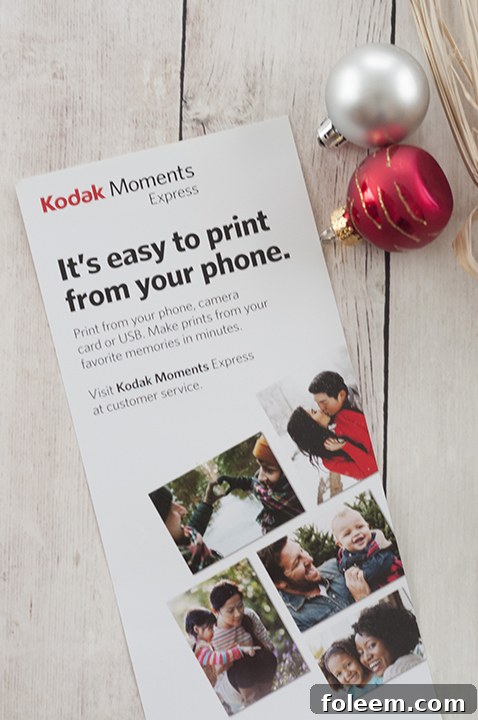 Kodak moments kiosk prints photos directly from your smartphone.