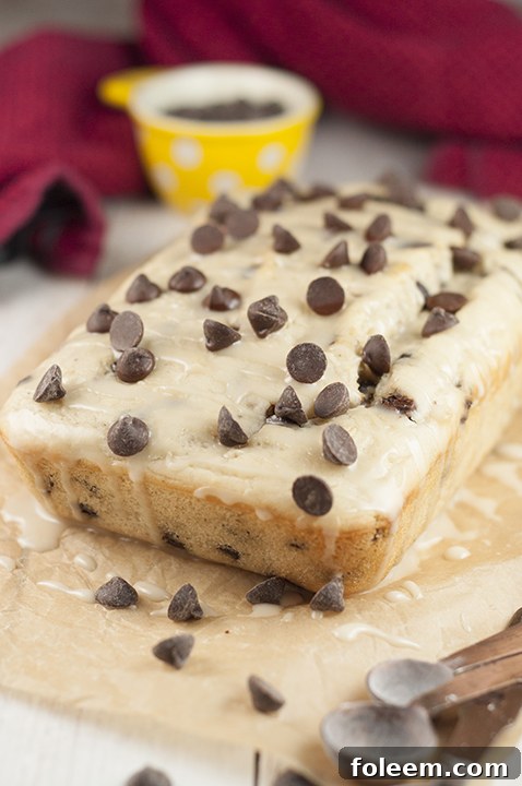 Easy Cookie Dough Bread with chocolate chips, perfect for a quick snack or dessert.