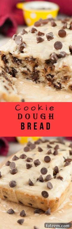 A delicious slice of Cookie Dough Bread, perfect for any time of day.