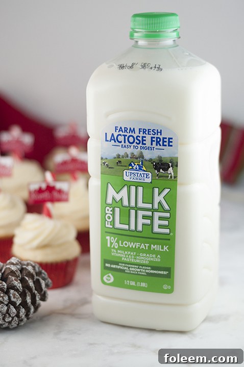 A bottle of Upstate Farms Milk for Life Lactose Free Milk, perfect for baking and everyday enjoyment in Rochester, Syracuse, and Buffalo.