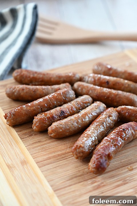 Johnsonville Fully-Cooked breakfast sausage ready to be used in a casserole.