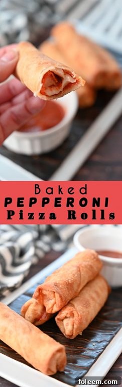 A serving of baked pepperoni pizza rolls with fresh basil garnish