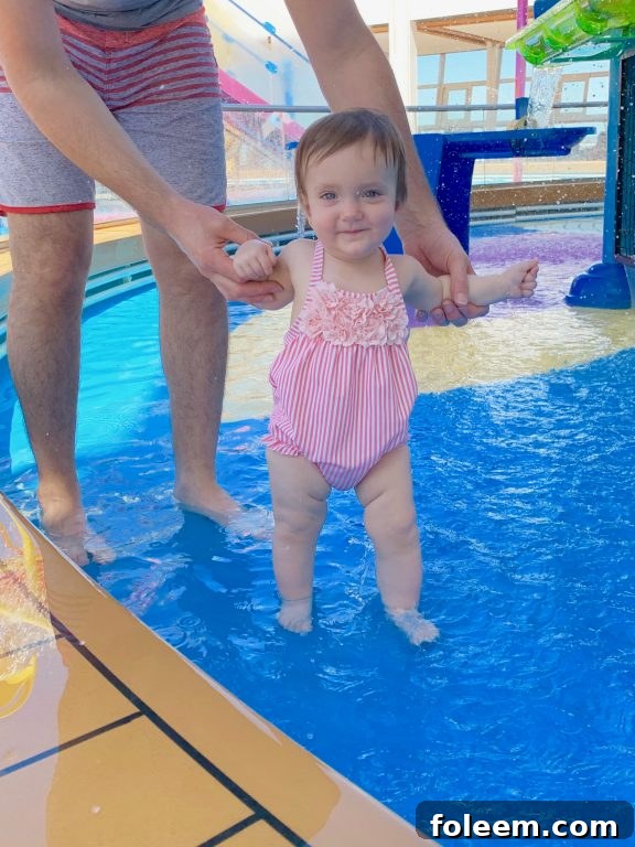 Baby Splash zone pool on board Royal Caribbean Symphony of the Seas cruise. 