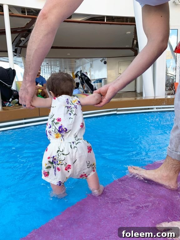 Spashing around in the baby pool during Royal Caribbean Symphony of the Seas caribbean cruise. 