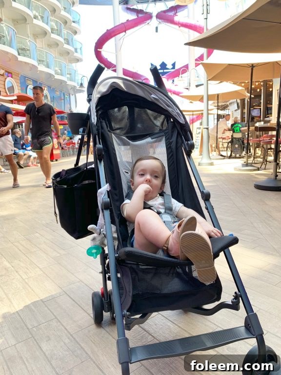 Royal Caribbean Symphony of the Seas cruise. Uppa baby umbrella stroller.