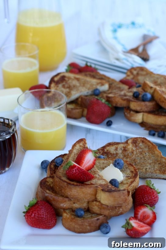 French Toast breakfast with fresh squeezed orange juice.