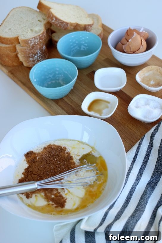 Ingredients to make french toast