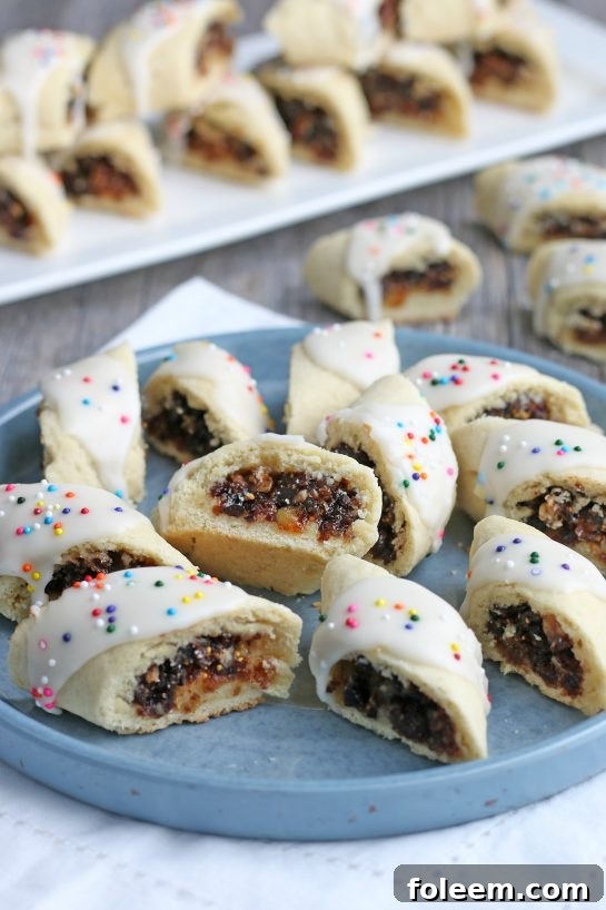 A close up view of the finished recipe for fig cookies on a plate ready to be enjoyed.