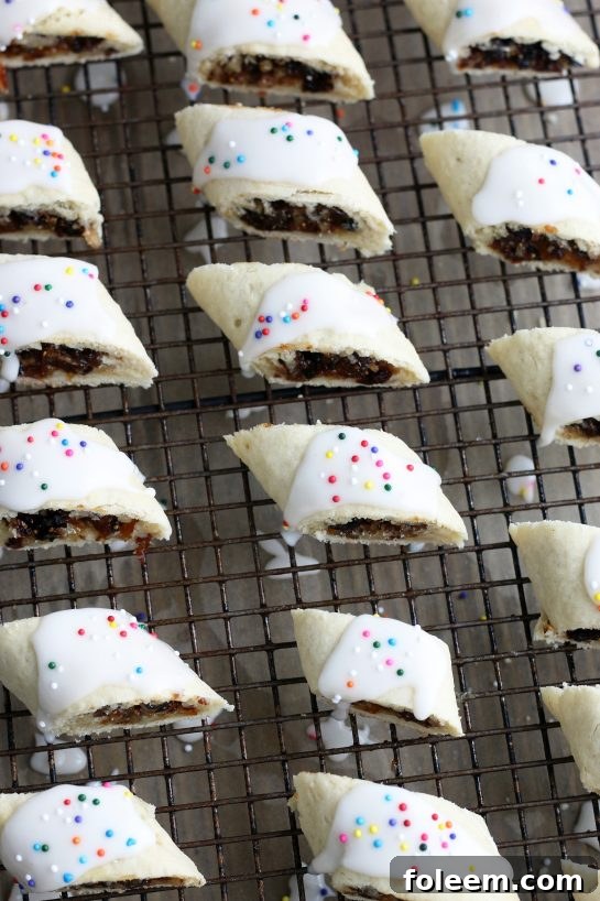 A view of the finished, iced, and decorated fig cookies!