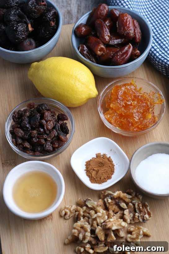These are the ingredients needed for filling for the recipe for fig cookies.