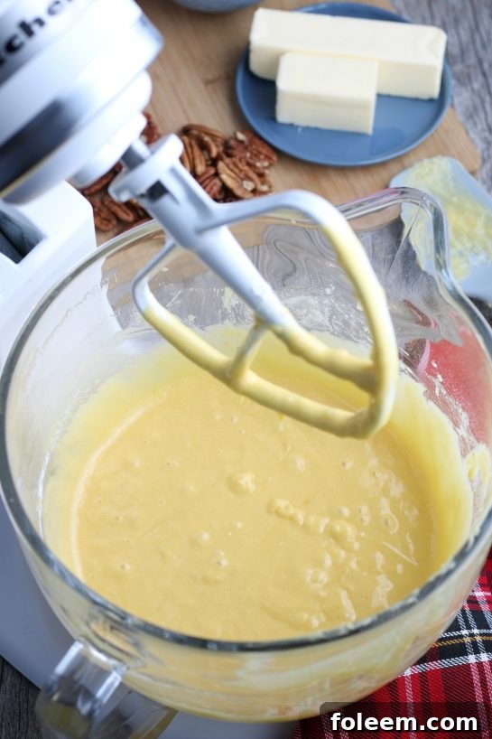 The batter for this Bacardi rum cake is looking great!