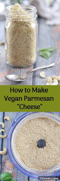 Learn How to Make Vegan Parmesan Cheese! 4 ingredient vegan parmesan cheese made with raw cashews that is the perfect substitute for any recipe you would use Parmesan cheese for!