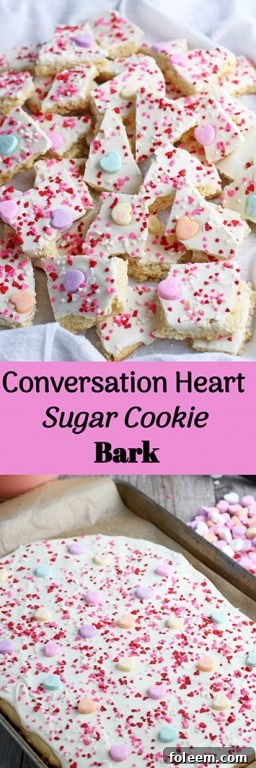 This conversation heart sugar cookie bark is part cookie, part candy, and part awesome. Sugar cookie dough ideas that are unique and fun are perfect for Valentine’s Day and all year long. My conversation heart cookie bark is a sweet treat that looks as good as it tastes.