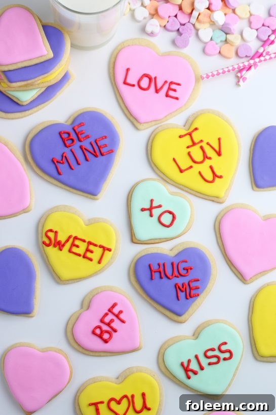 An inviting top-down shot of all the beautifully decorated sugar cookies, perfectly arranged and ready for sharing and enjoyment.