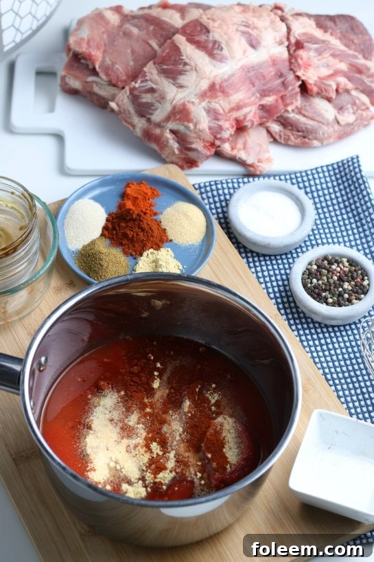 The next step is to add more seasonings to the crock pot ribs so they're extra flavorful!