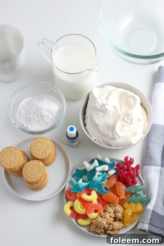 Ingredients needed to make beach sand pudding cups recipe